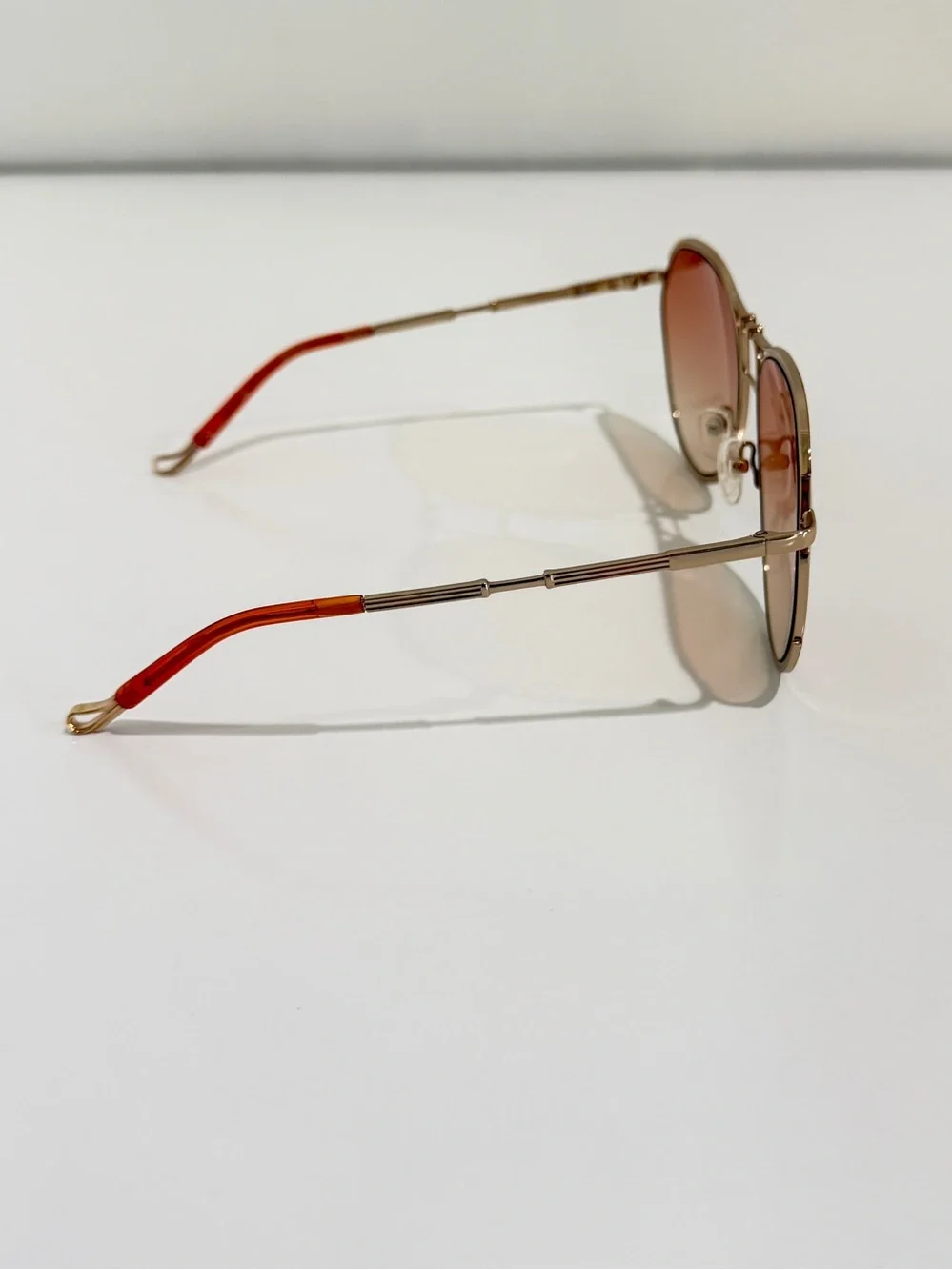 NWT Matthew Williamson x Linda Farrow Holly Aviator Sunglasses Gold MW254 C3